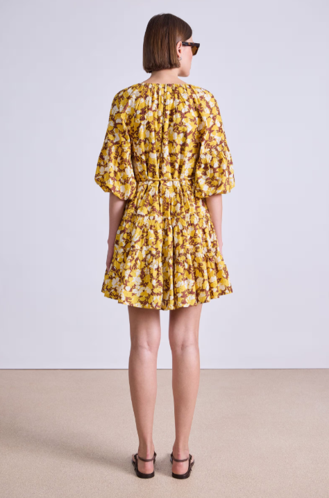 Cefalu Mini Dress in Alina Floral Sunshine, from Apiece Apart