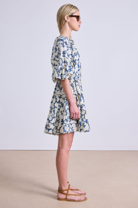 Cefalu Mini Dress in Alina Floral Cream, from Apiece Apart