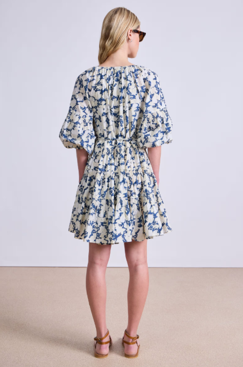 Cefalu Mini Dress in Alina Floral Cream, from Apiece Apart