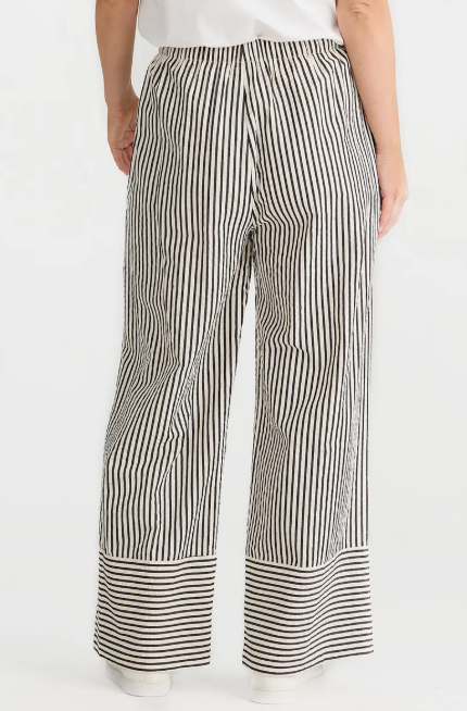 Portia Pant with Black & White Stripes, from Brave + True