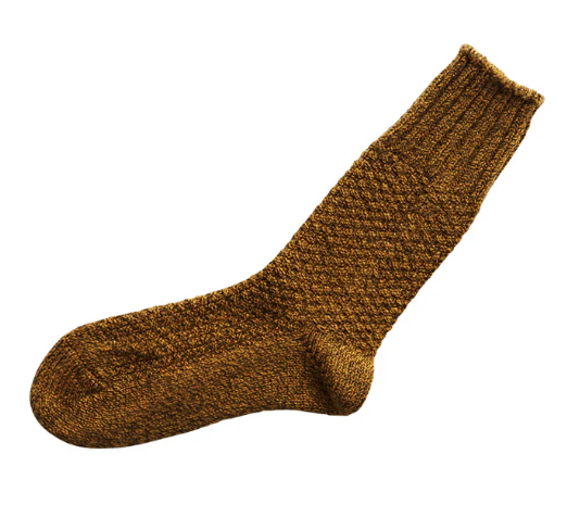 Wool Cotton Boot Socks in Mustard, from Knitwin