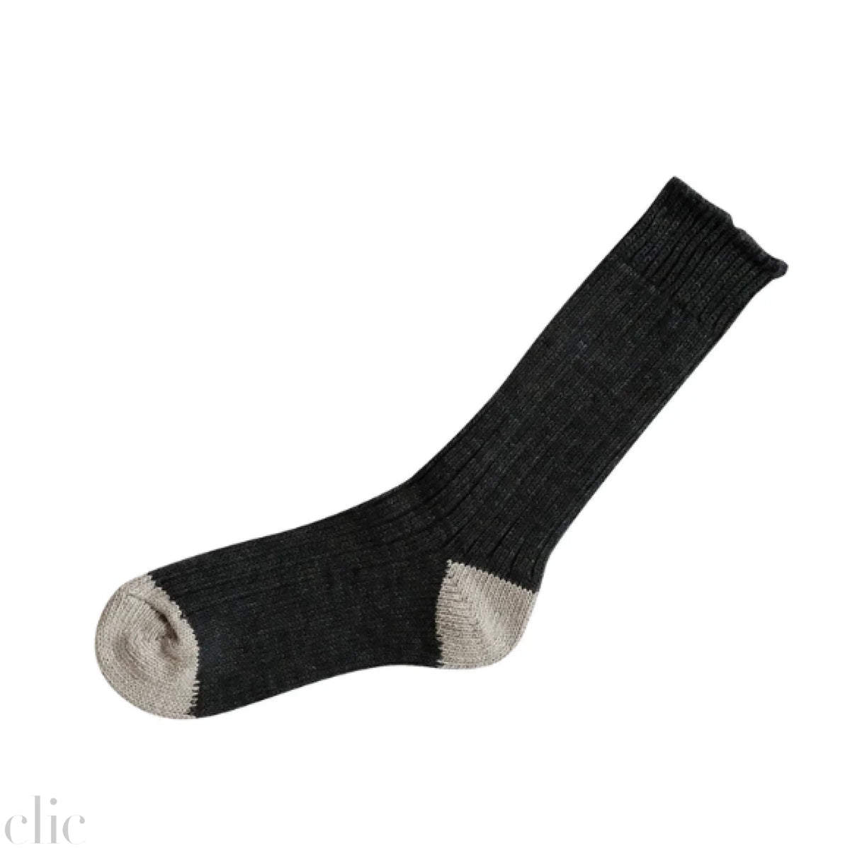 Luxurious Cotton Ribbed Socks in Charcoal, from Knitwin