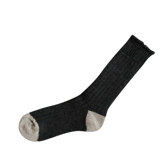 Luxurious Cotton Ribbed Socks in Charcoal, from Knitwin