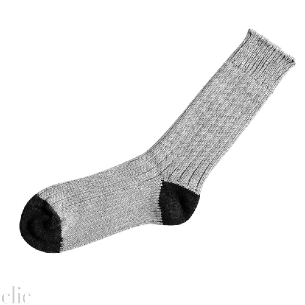 Luxurious Cotton Ribbed Socks in Light Gray, from Knitwin