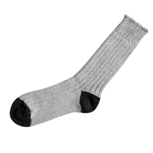 Luxurious Cotton Ribbed Socks in Light Gray, from Knitwin