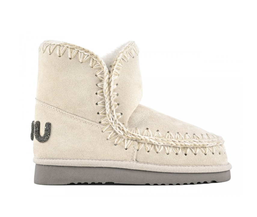Eskimo Glitter Logo Ankle Boot in Chalk, from Mou