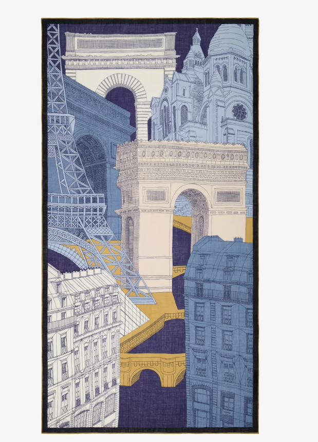 Scarf 100 - Paris in Navy, from Inoui Editions