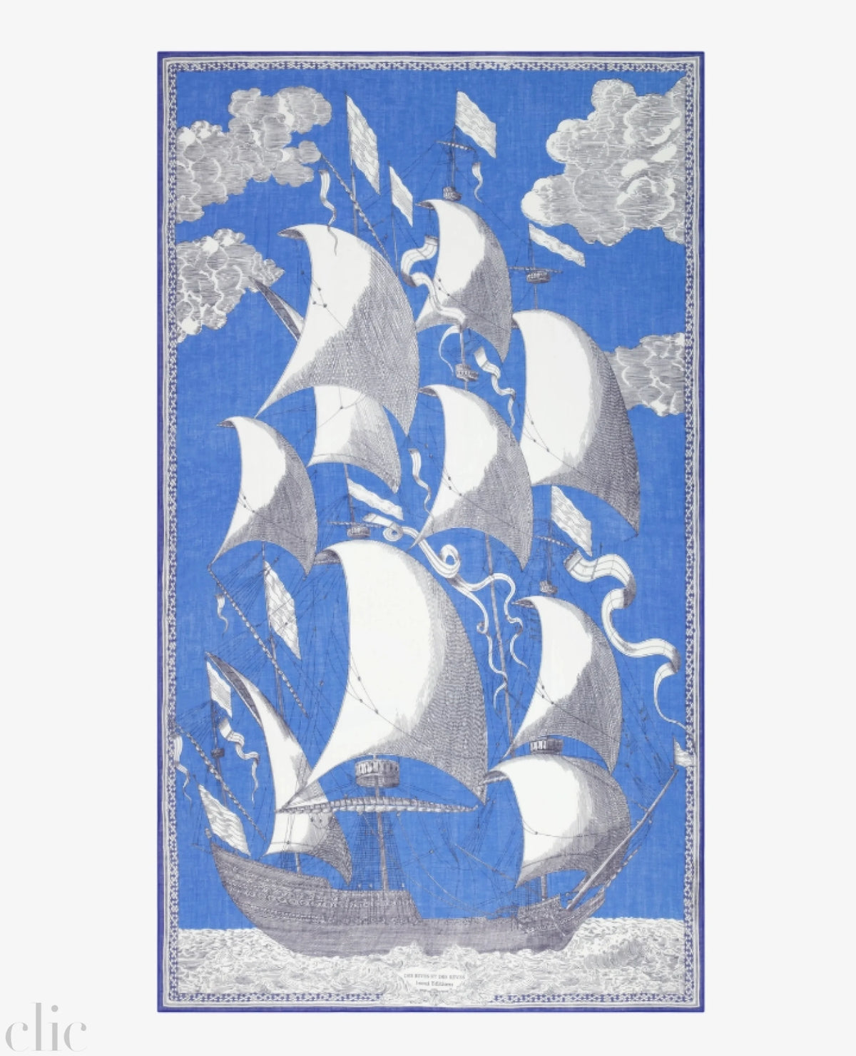 Scarf 100 Des Rives Et Des Reves in Blue, from Inoui Editions