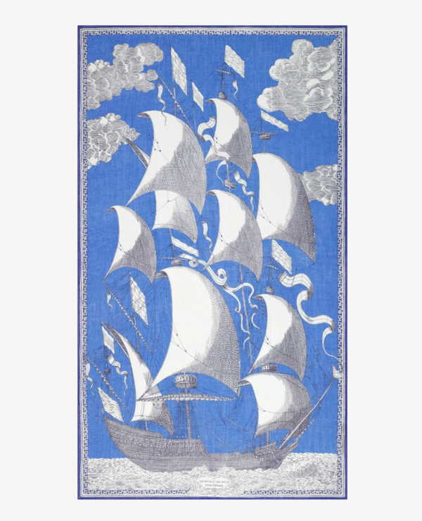Scarf 100 Des Rives Et Des Reves in Blue, from Inoui Editions
