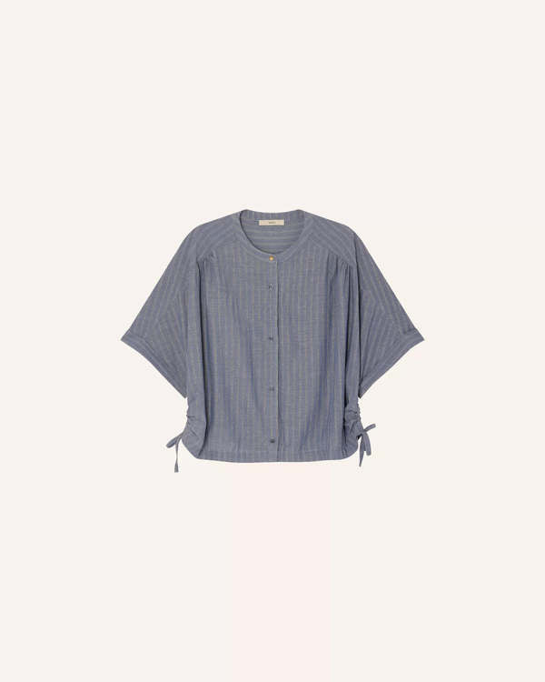 Reva Short Blouse in Chambray Blue, from Sessun