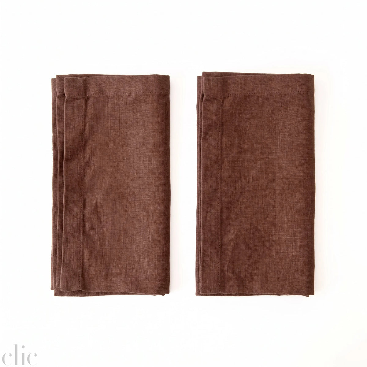 Set of 2 Chocolate Linen Napkins 20x20, from Linen Tales