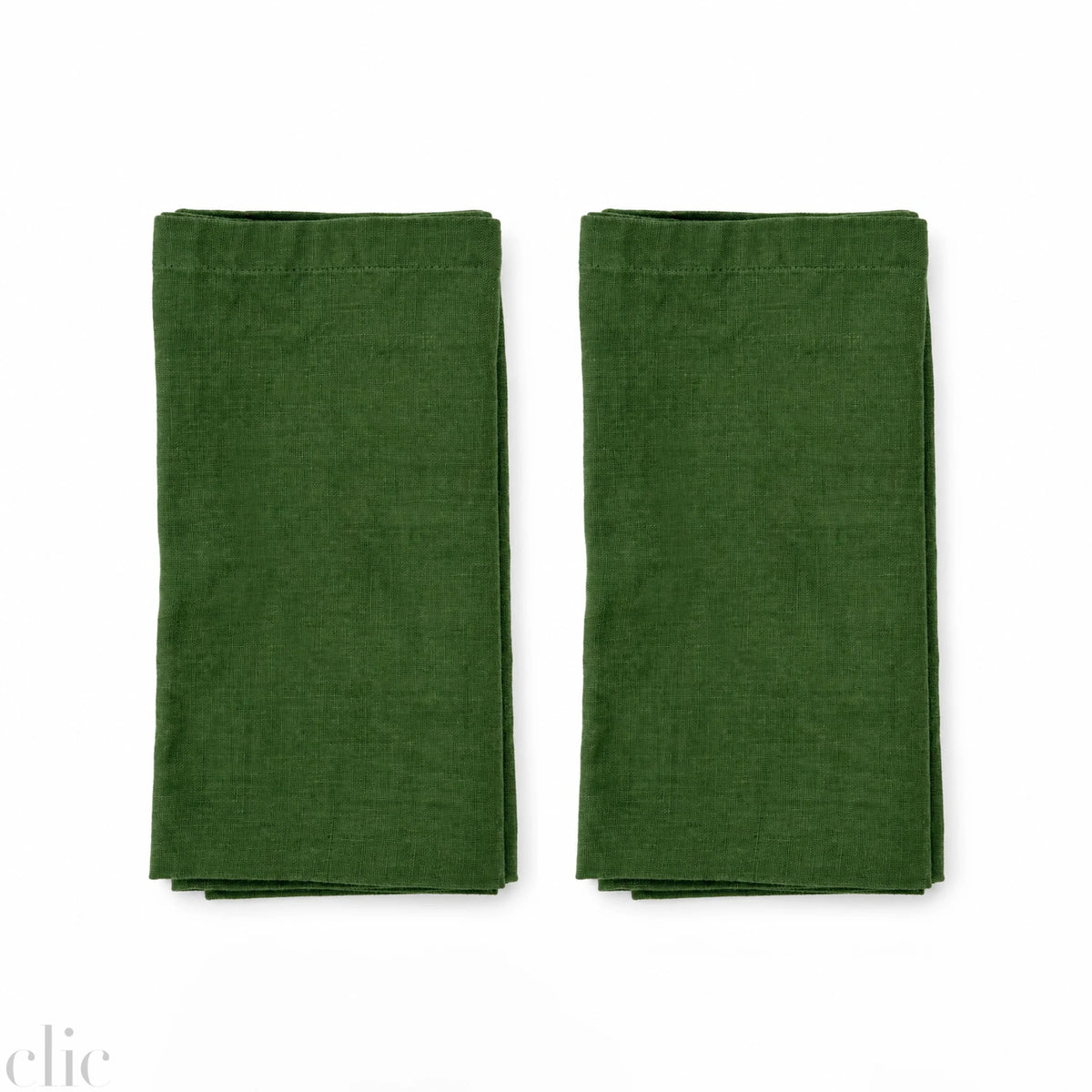 Set of 2 True Green 20x20 Linen Napkins, from Linen Tales