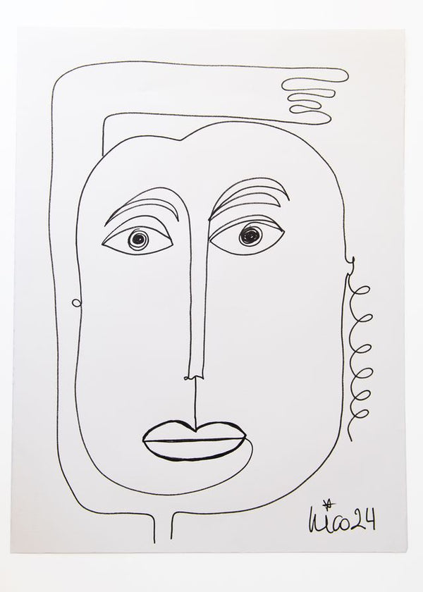 Large Visage 5 in Black & White, by Nicolette Schouten