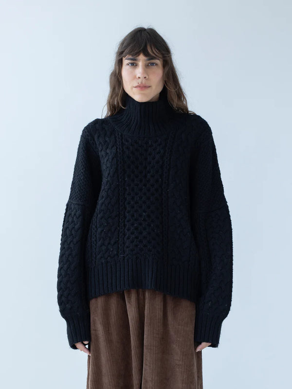 Fisherman Sweater in Onyx, from Shaina Mote