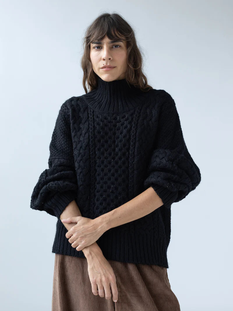 Fisherman Sweater in Onyx, from Shaina Mote