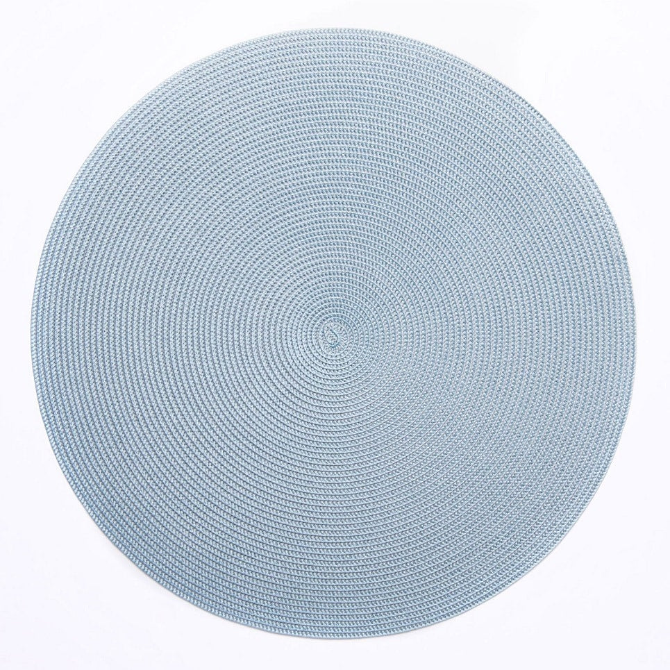Round Placemat in Silver and Aqua, from Deborah Rhodes