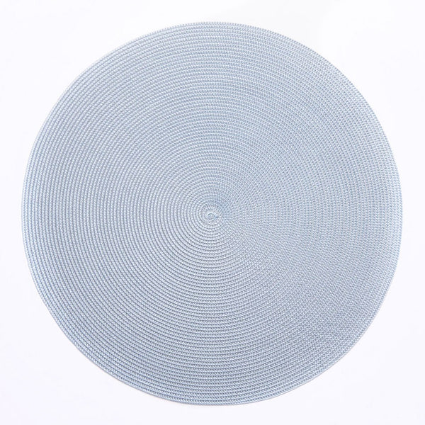 Round Placemat in Silver and French Blue, from Deborah Rhodes