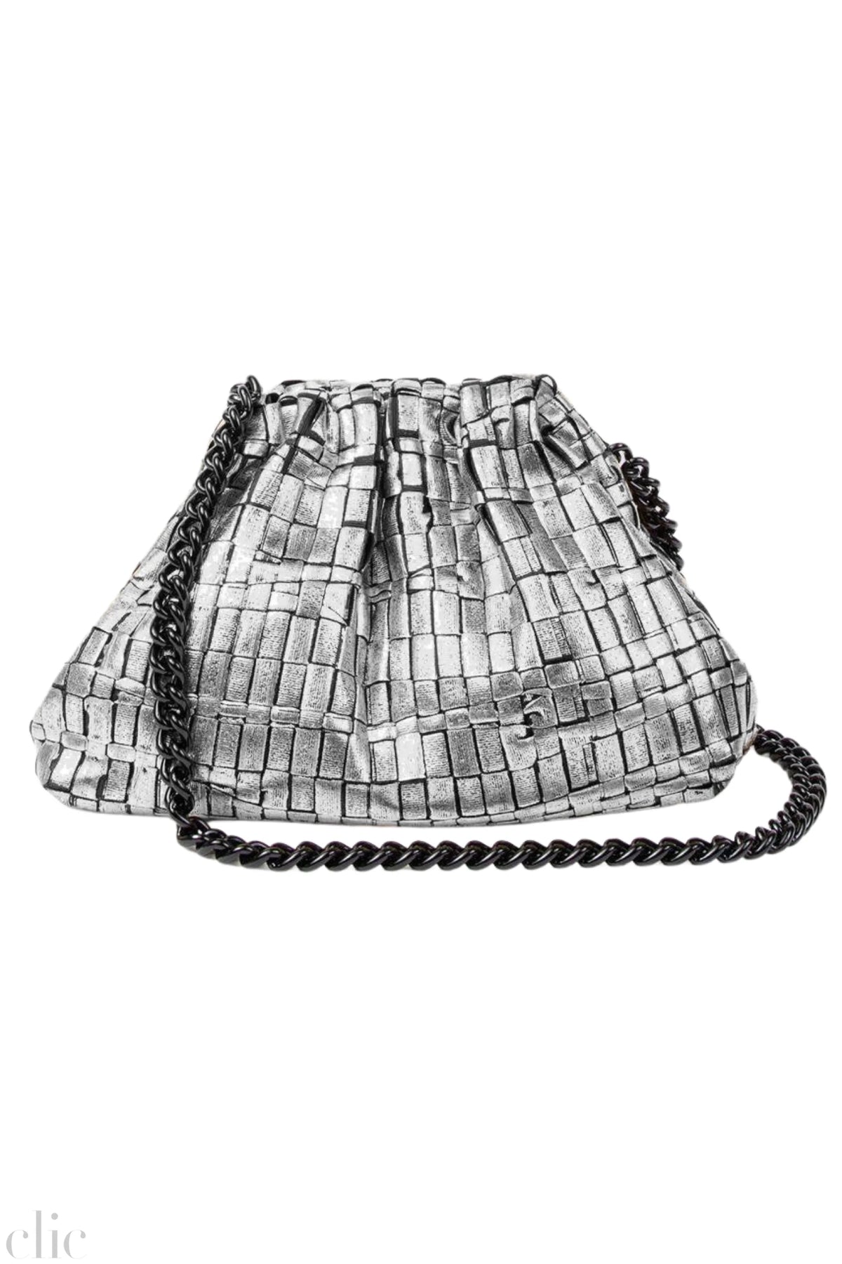 Laminated Mini Game Bag in Silver, from Maria La Rosa