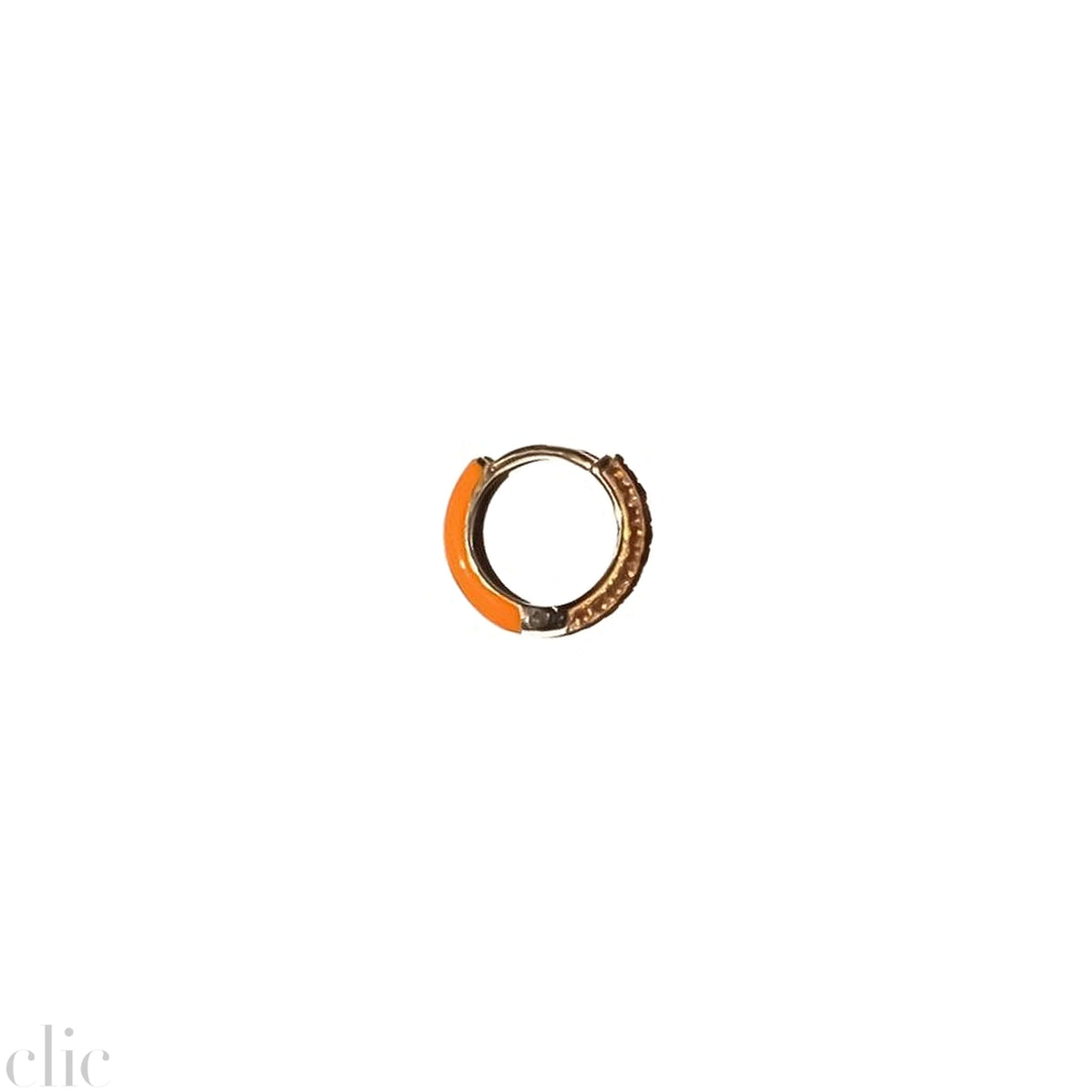 Single Enamel Sparkle Huggies in Orange, from Fry Powers