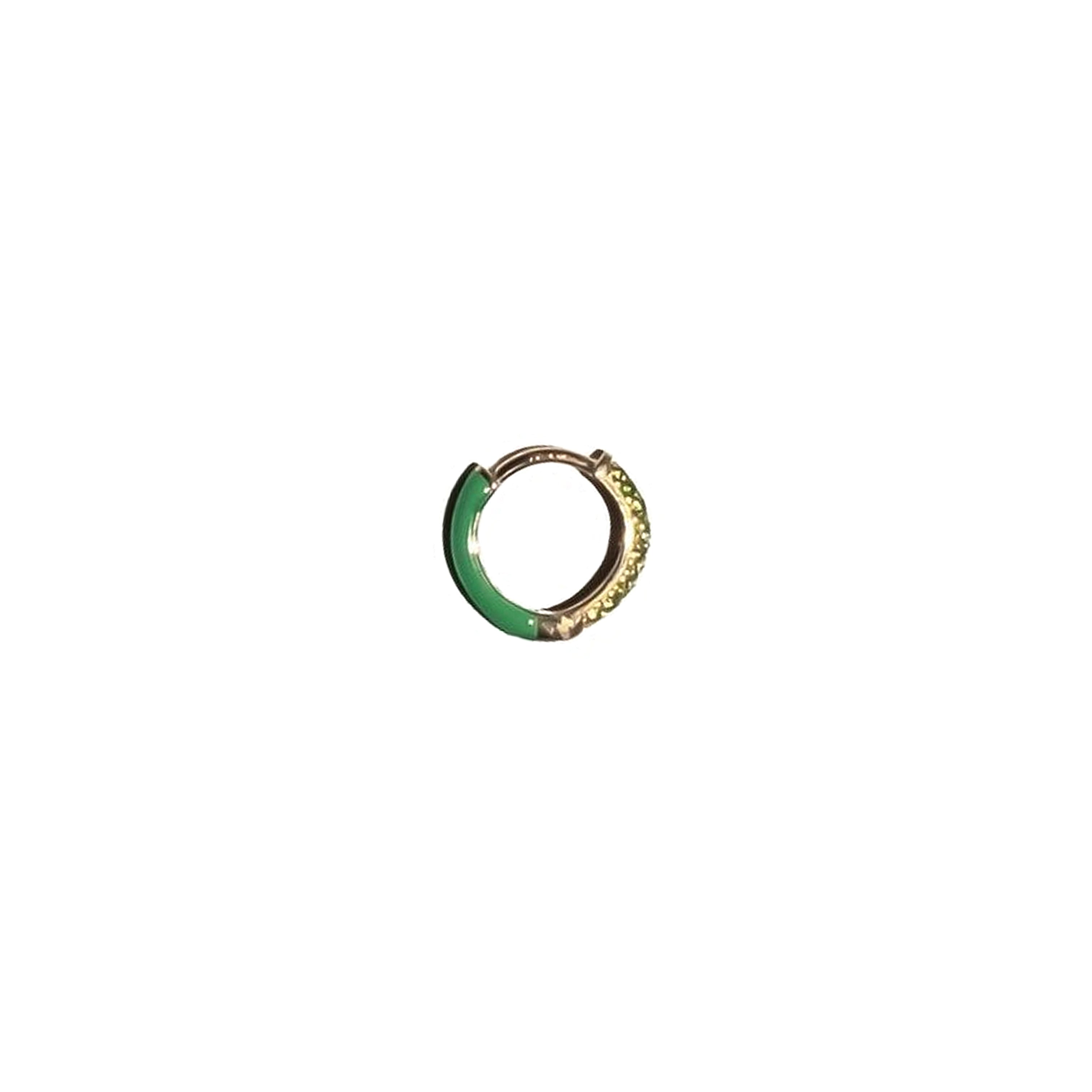 Single Enamel Sparkle Huggies in Grass Green, from Fry Powers