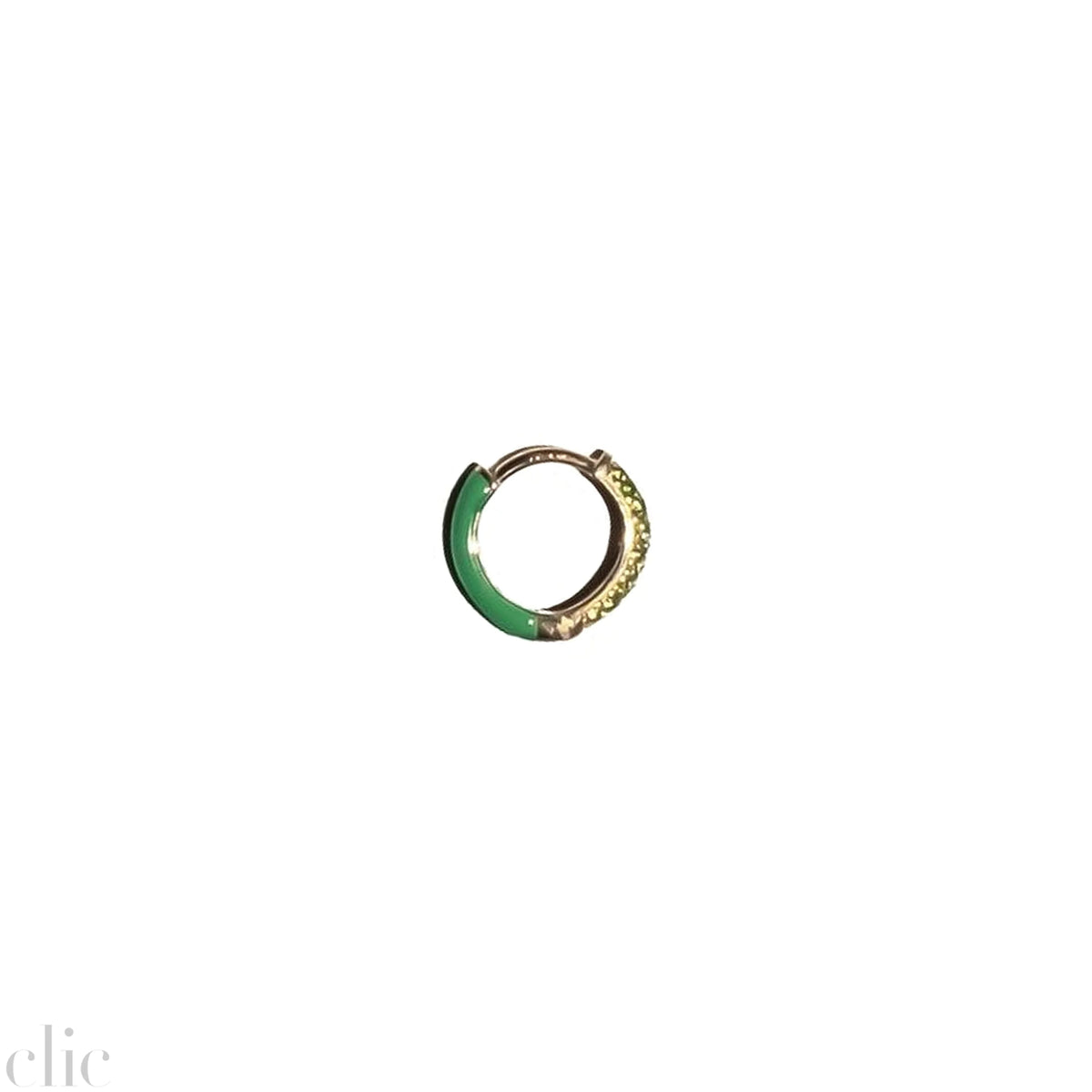 Single Enamel Sparkle Huggies in Grass Green, from Fry Powers