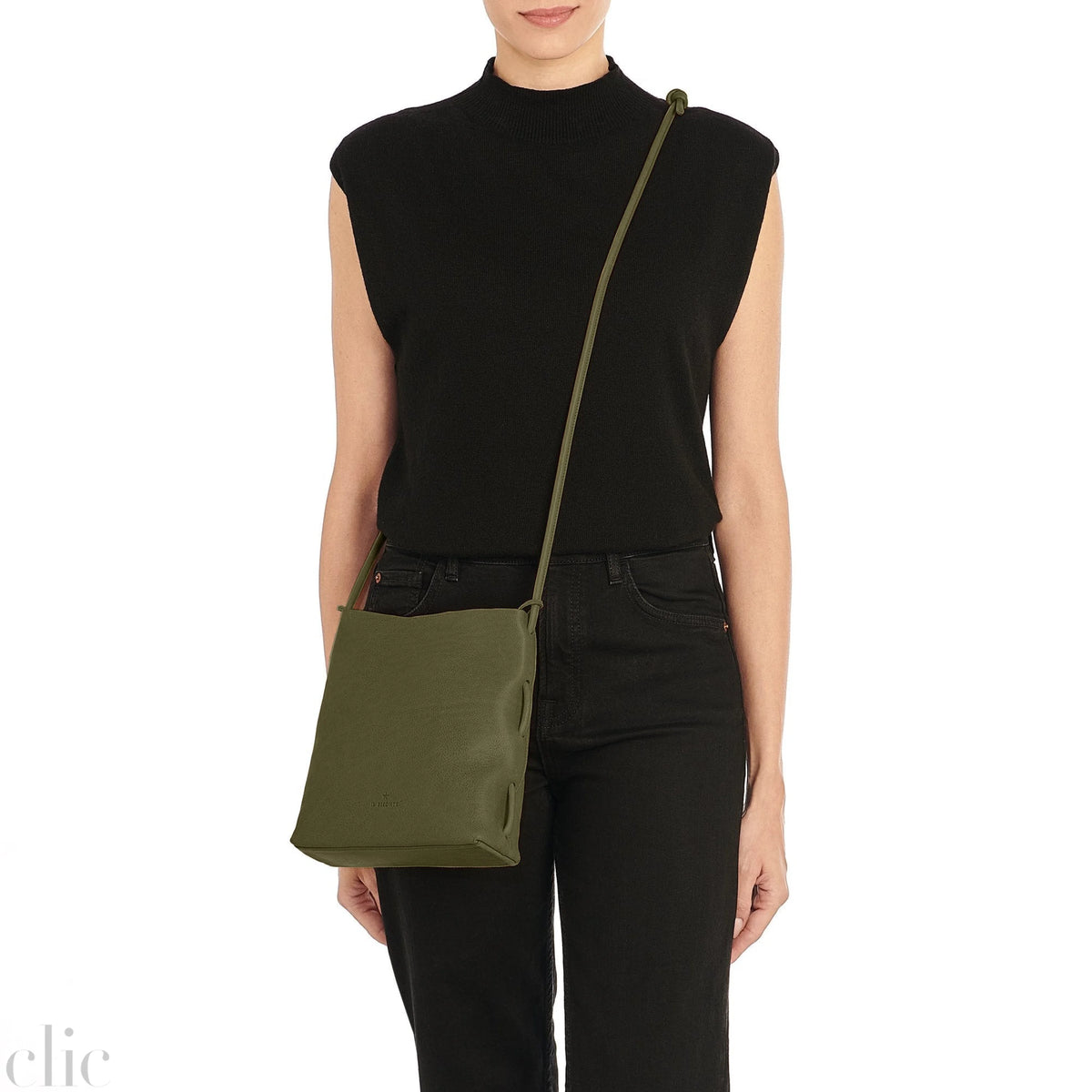 Snodo Shoulder Bag in Dark Green, from IL Bisonte