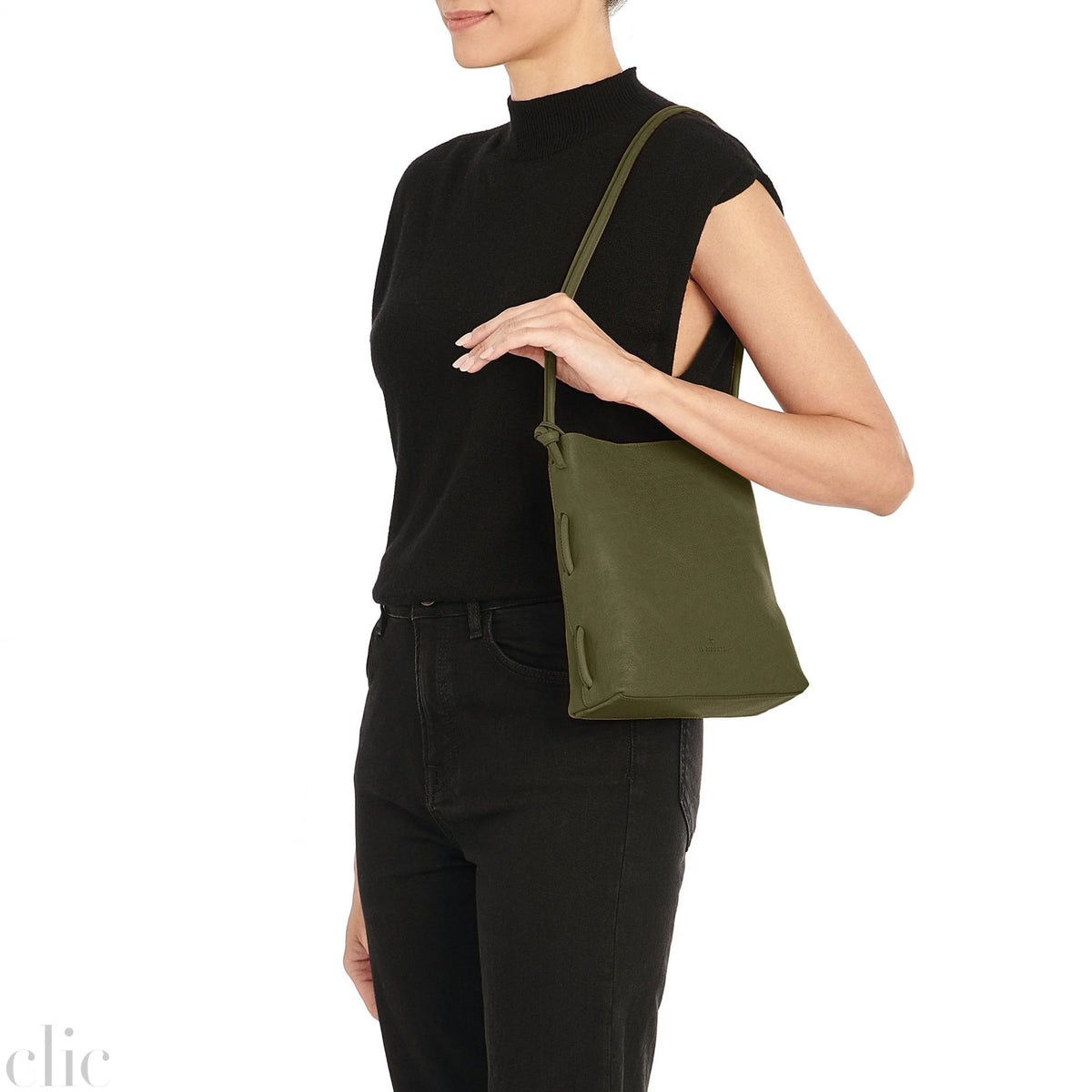 Snodo Shoulder Bag in Dark Green, from IL Bisonte
