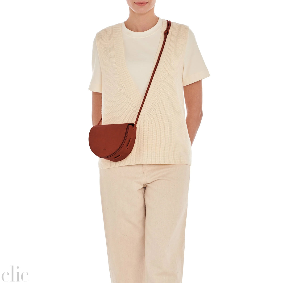 Snodo Crossbody Bag in Sepia, from IL Bisonte