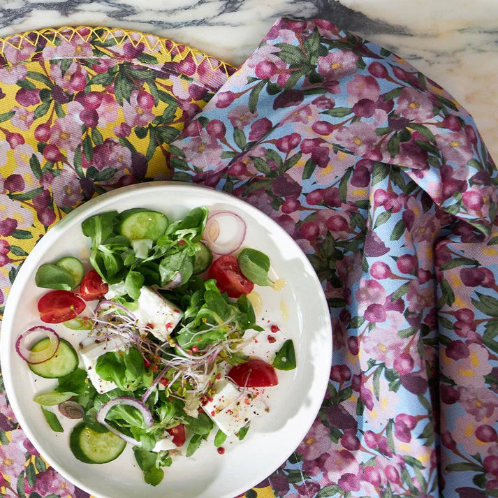 Set of Six Napkins in Romace is Dead Blue, from Sophie Williamson Design