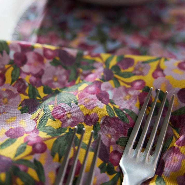 Set of Six Napkins in Romace is Dead Yellow, from Sophie Williamson Design