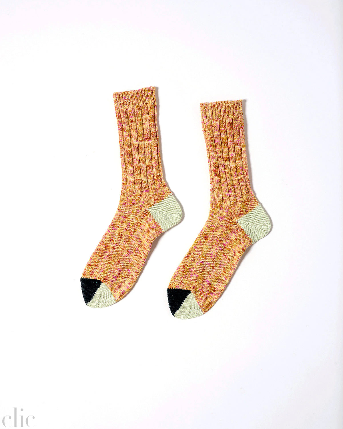 Cotton Split Toe Crew Socks in Sorbet, from Degen
