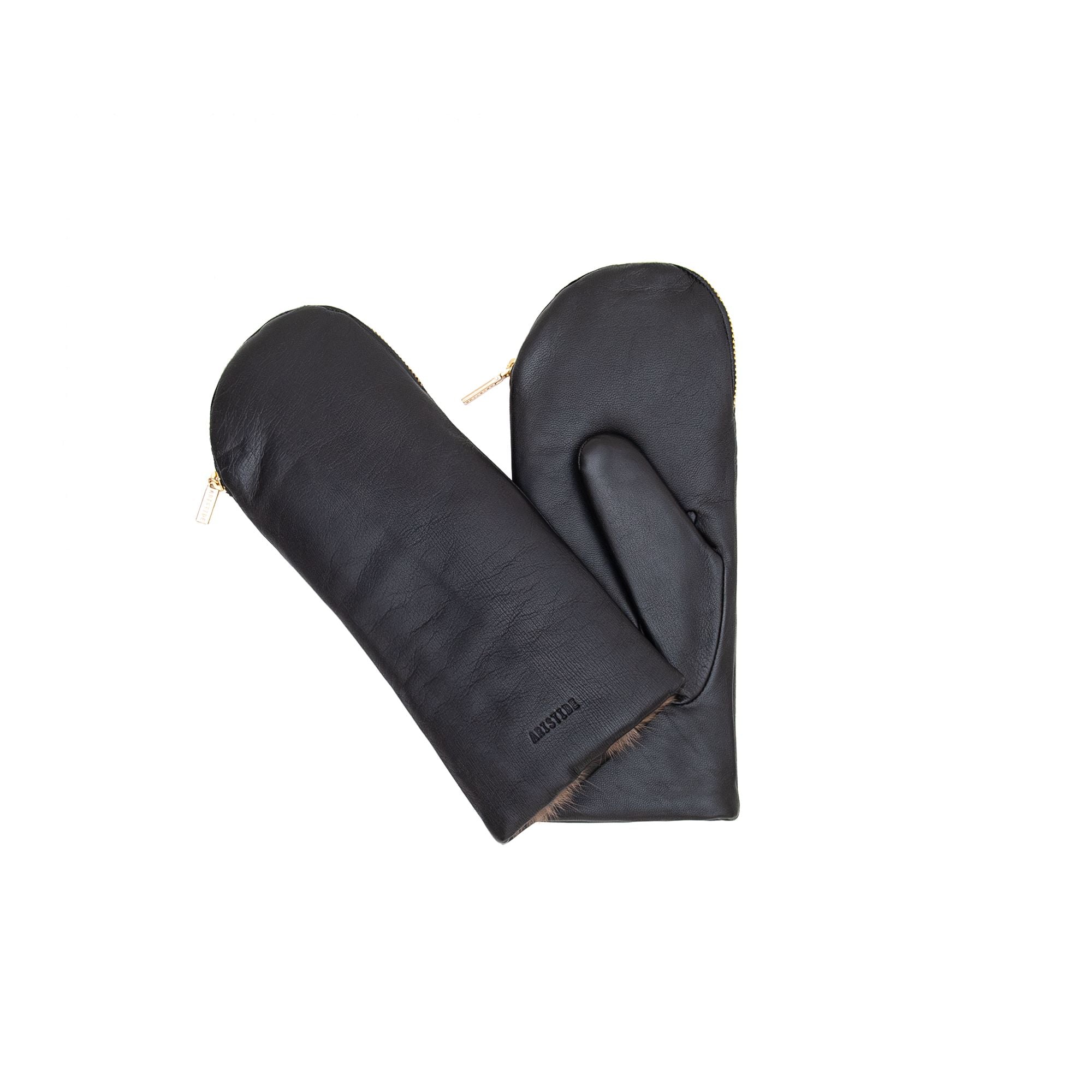 A136 Glove in Black and Taupe, from Aristide