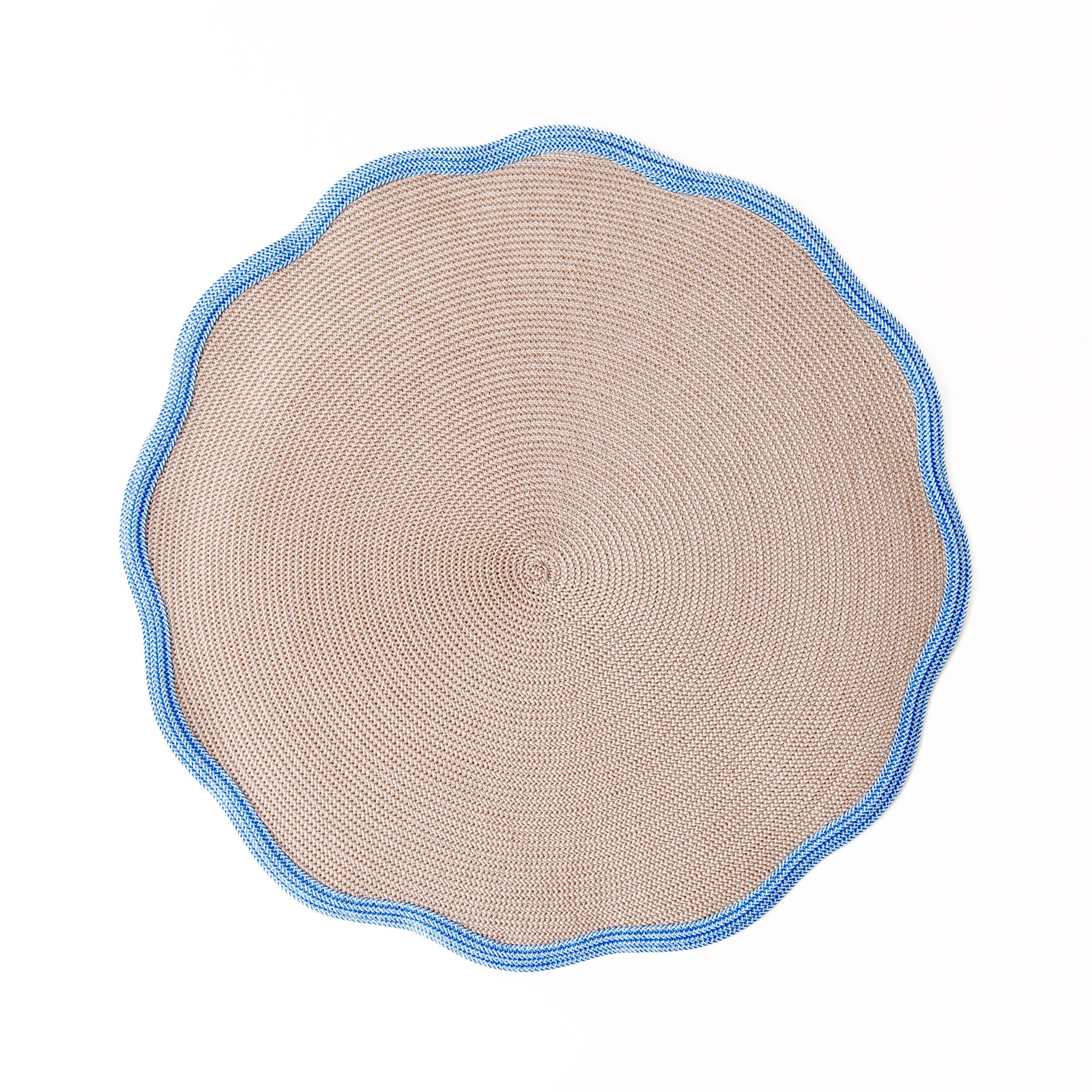 Spring Scallop Border Placemat in Denim, from Deborah Rhodes