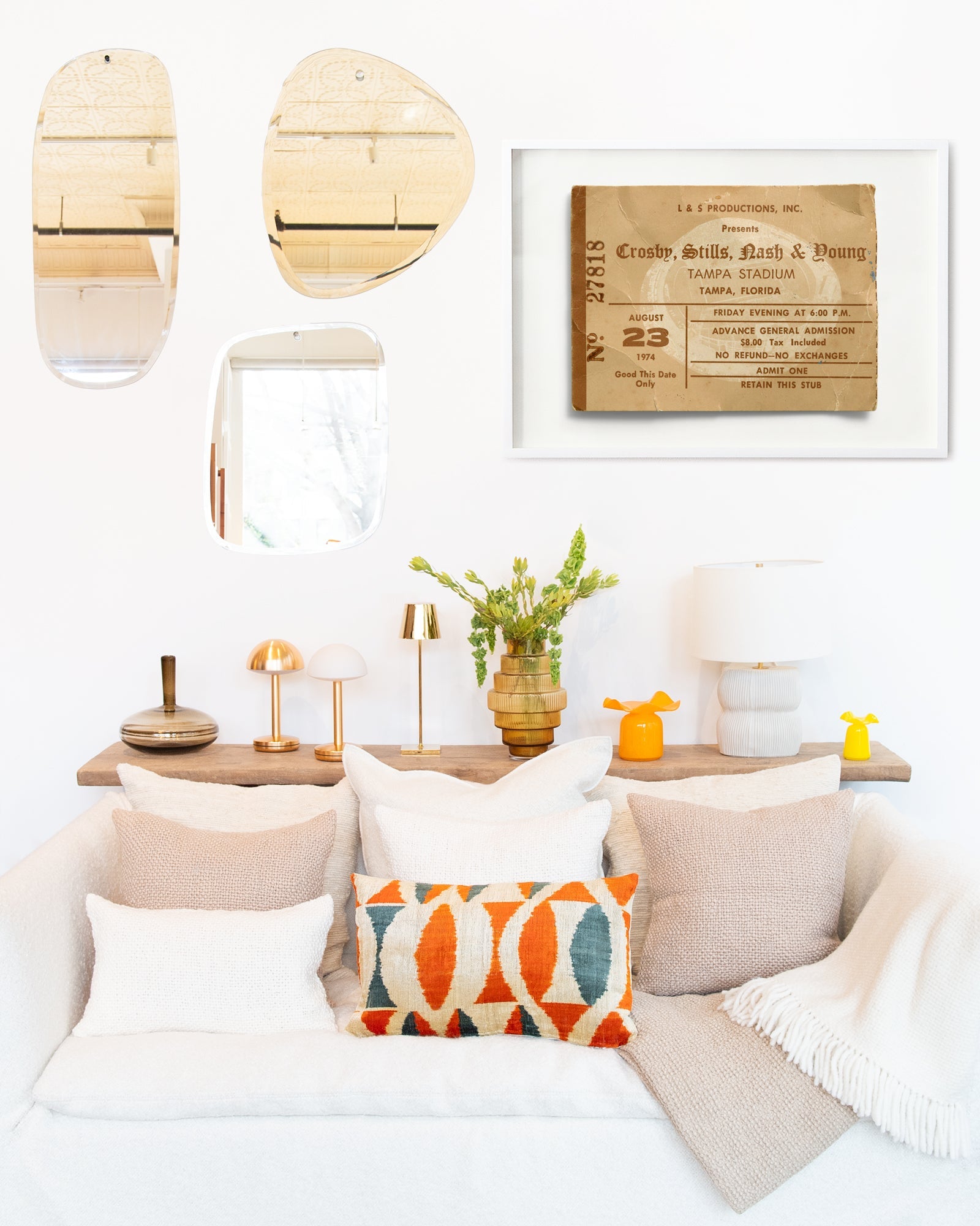 Ikat Silk Pillow in Hot Cinnamon, from MD Home