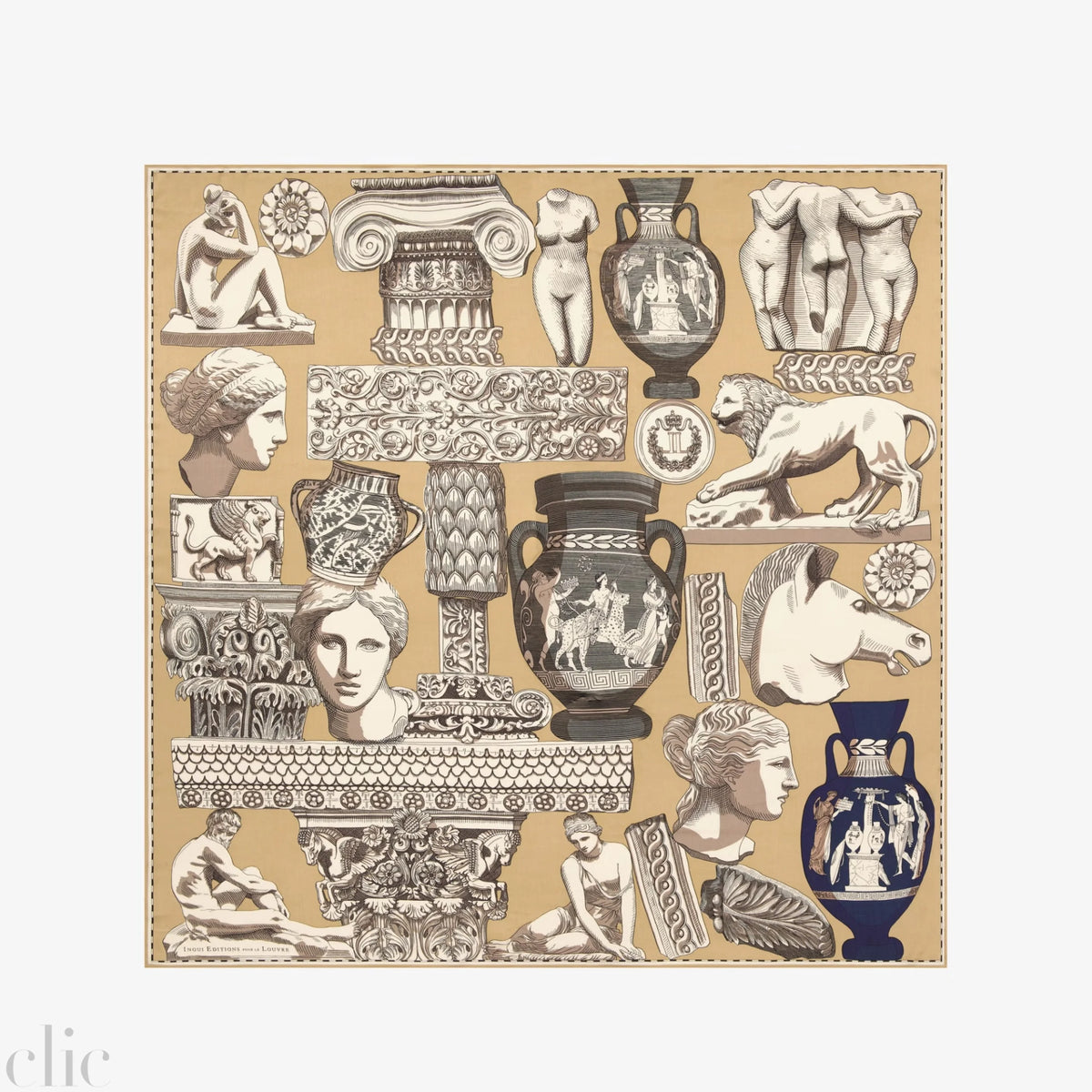 Square Archives Scarf in Natural, from Inoui Editions