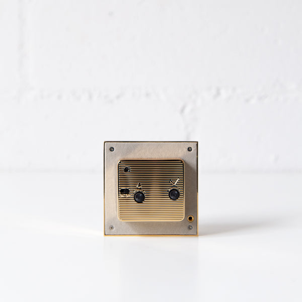 Square Silent Alarm Clock in White & Gold, from Addison Ross