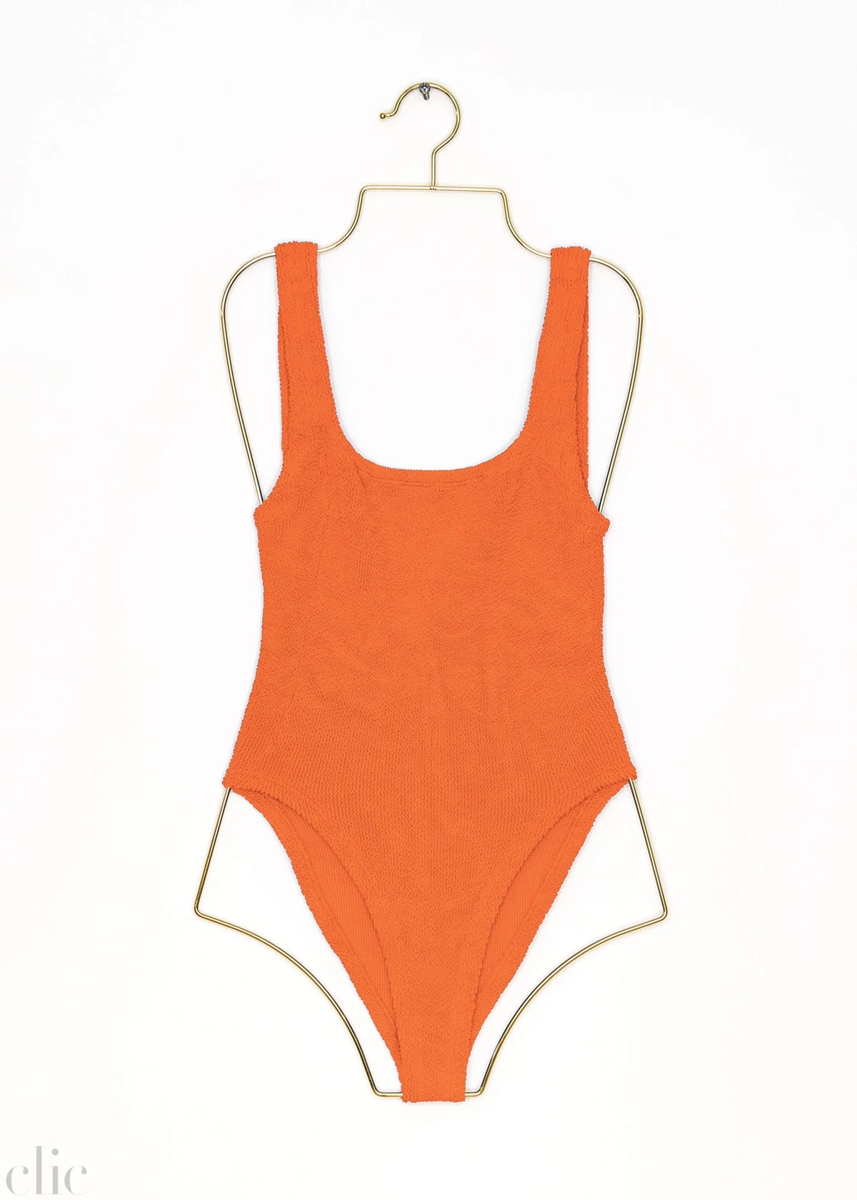 Square Neck Swimsuit in Orange, from Hunza G