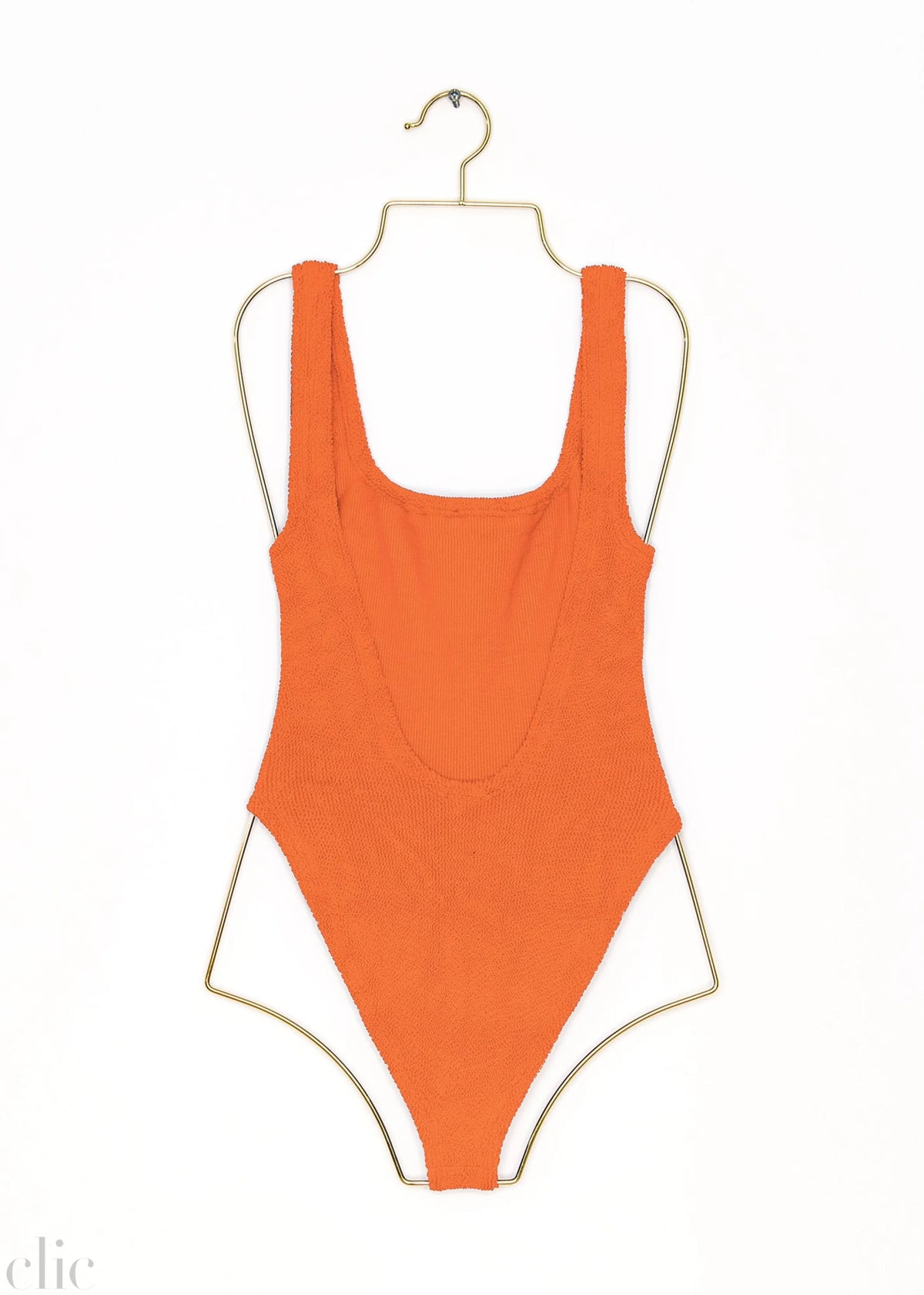 Square Neck Swimsuit in Orange, from Hunza G
