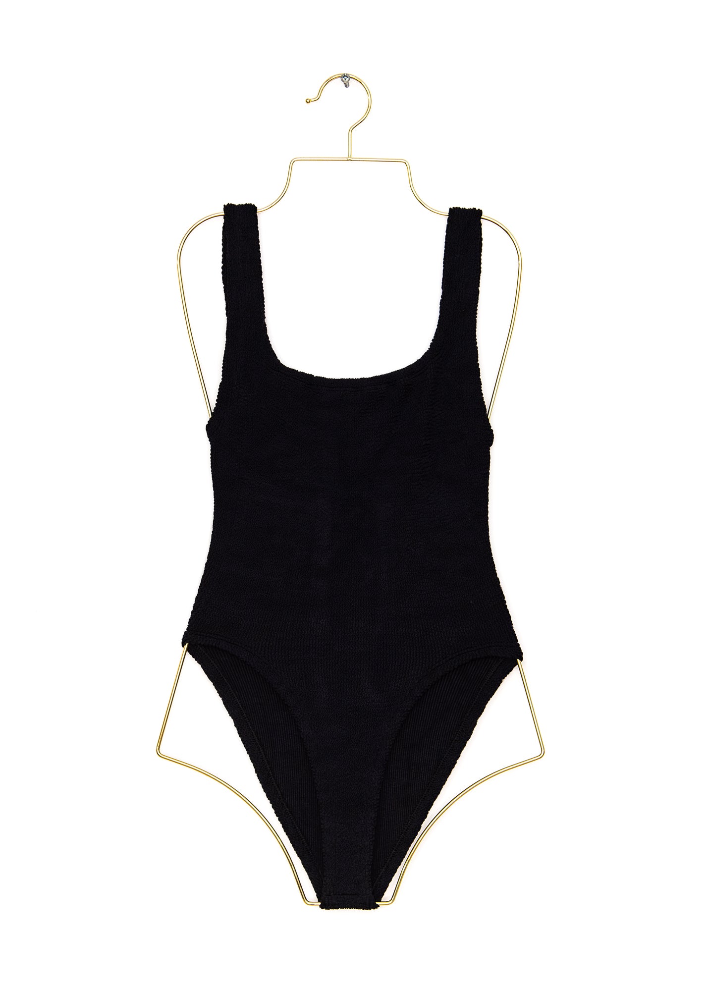 Coverage Square Neck Swim in Black, from Hunza G