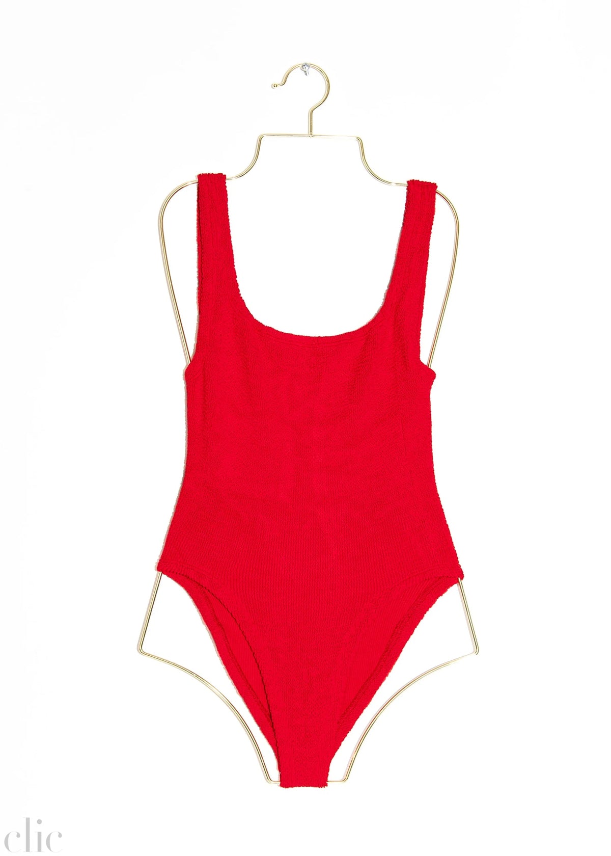 Square Neck Swimsuit in Red, from Hunza G