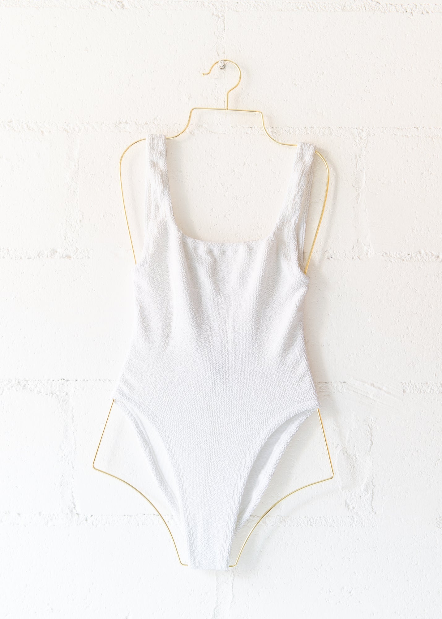 Square Neck One Piece in White, from Hunza G