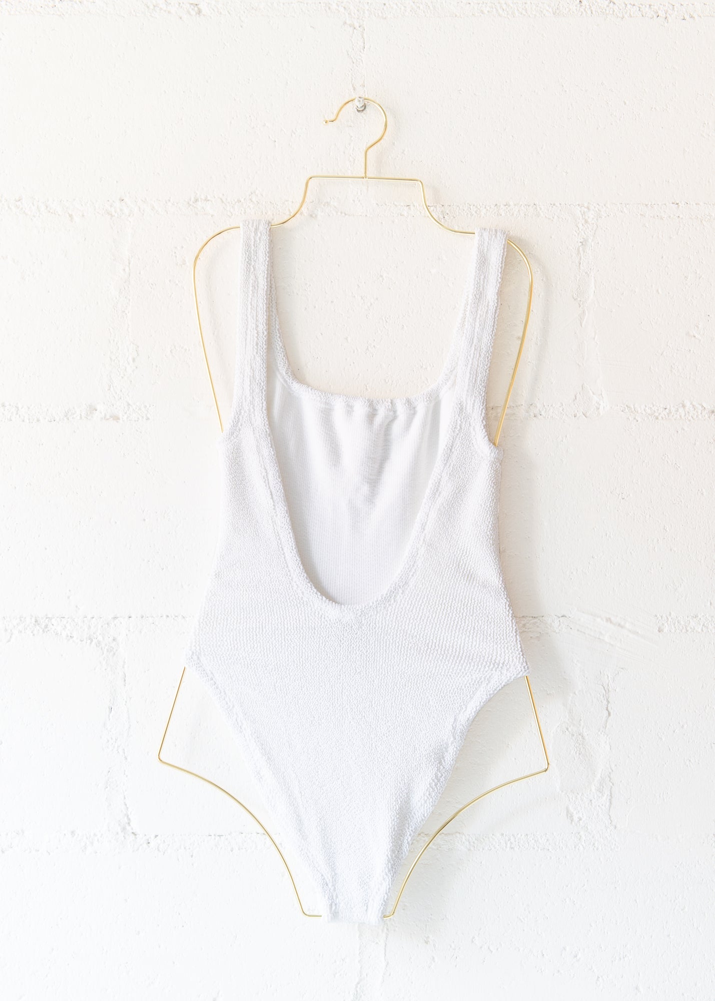 Square Neck One Piece in White, from Hunza G
