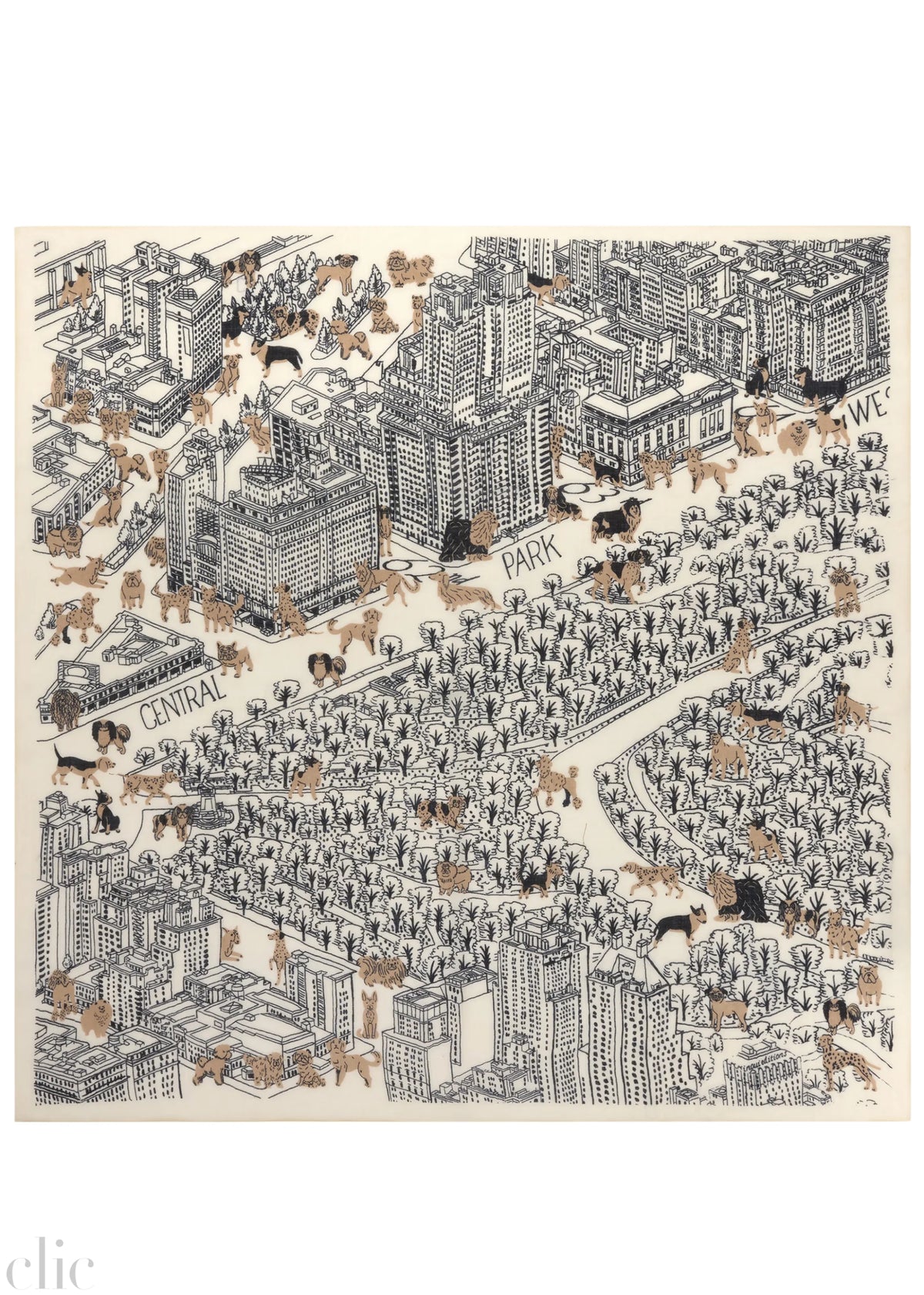 Central Park Square Scarf in White, from Inoui Editions
