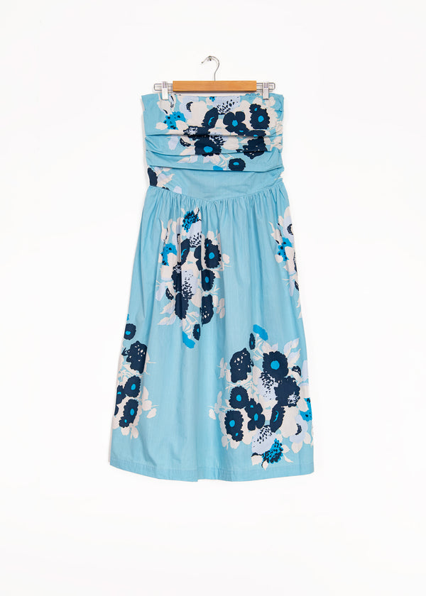 St Tropez Frock Dress with Big Flower in Piscina Base, from Yvonne S
