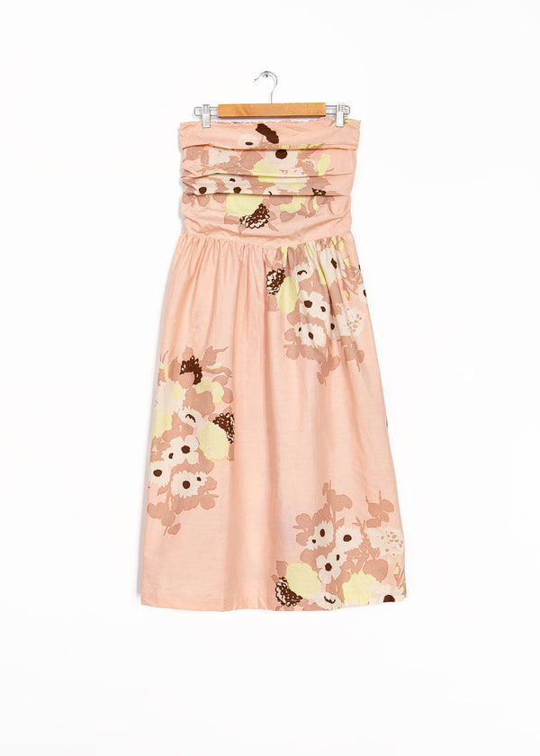 St Tropez Frock Dress with Big Flower in Porcelain Base, from Yvonne S