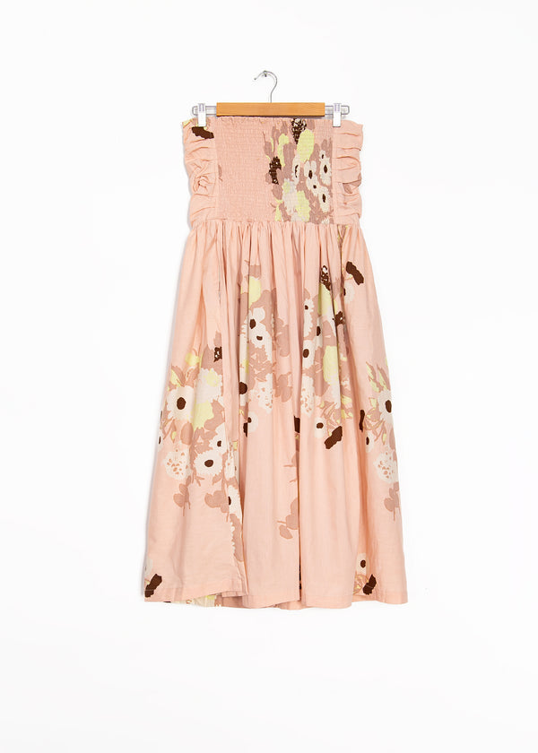 St Tropez Frock Dress with Big Flower in Porcelain Base, from Yvonne S