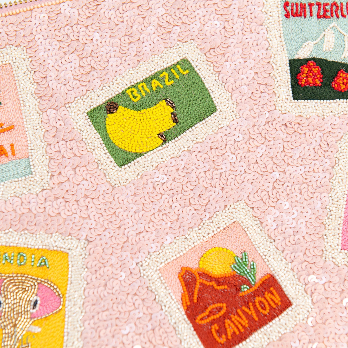 Stamps Sequins Pouch, from Olivia Dar