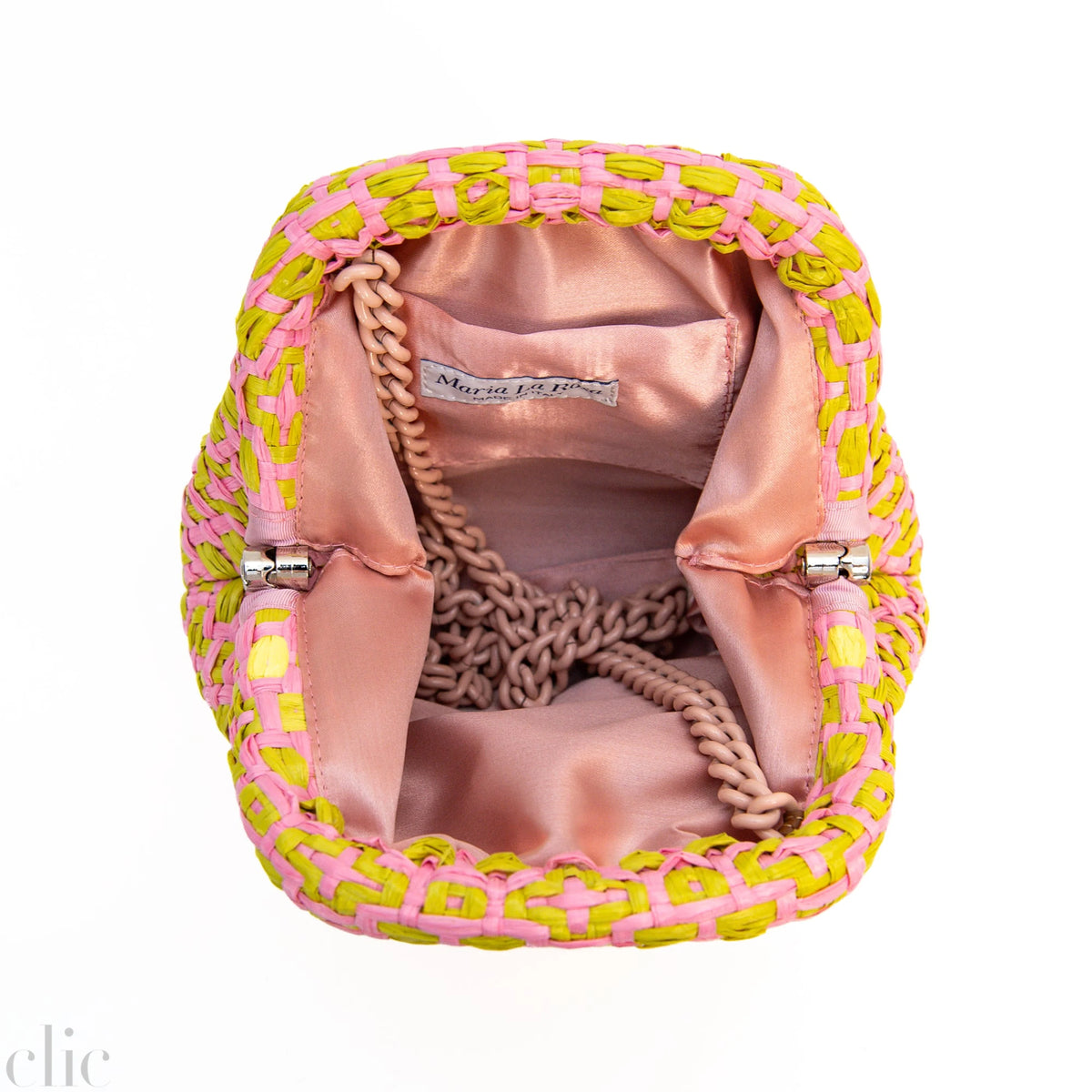 Stella Small Clutch in Pink & Yellow, from Maria La Rosa