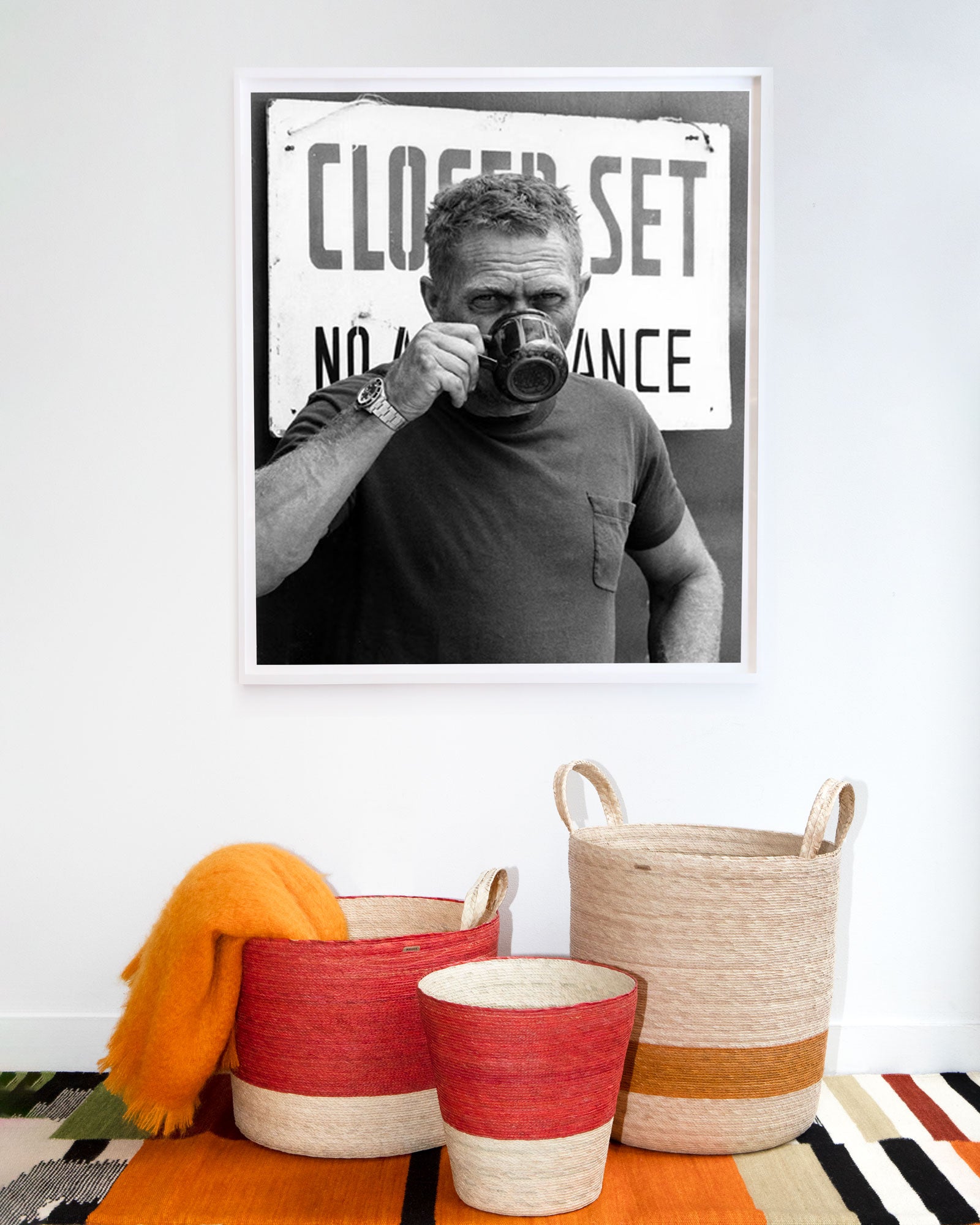 Steve McQueen with coffee cup, artist proof | Ron Galella