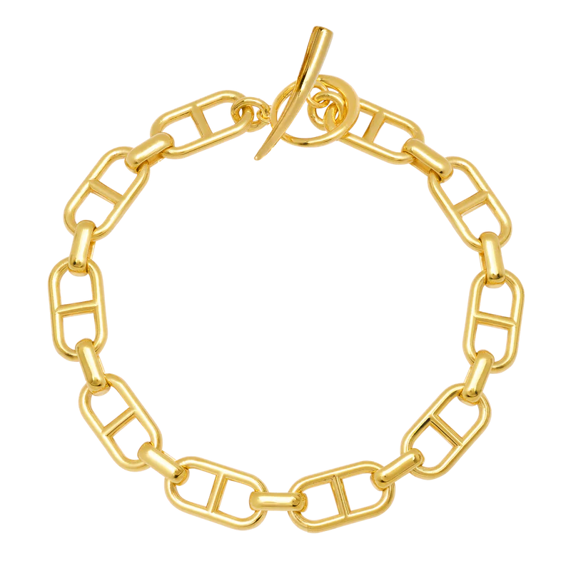 15MM Stirrup Chain Bracelet in Gold Vermeil, from Gabriela Artigas